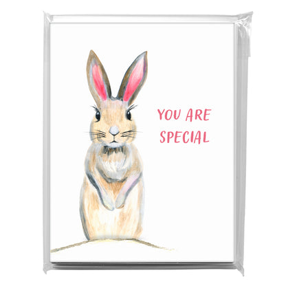 Bunny Pink Ears, Greeting Card (8046H)