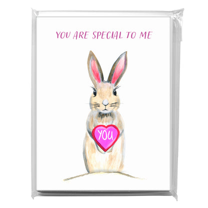 Bunny Pink Ears, Greeting Card (8046J)