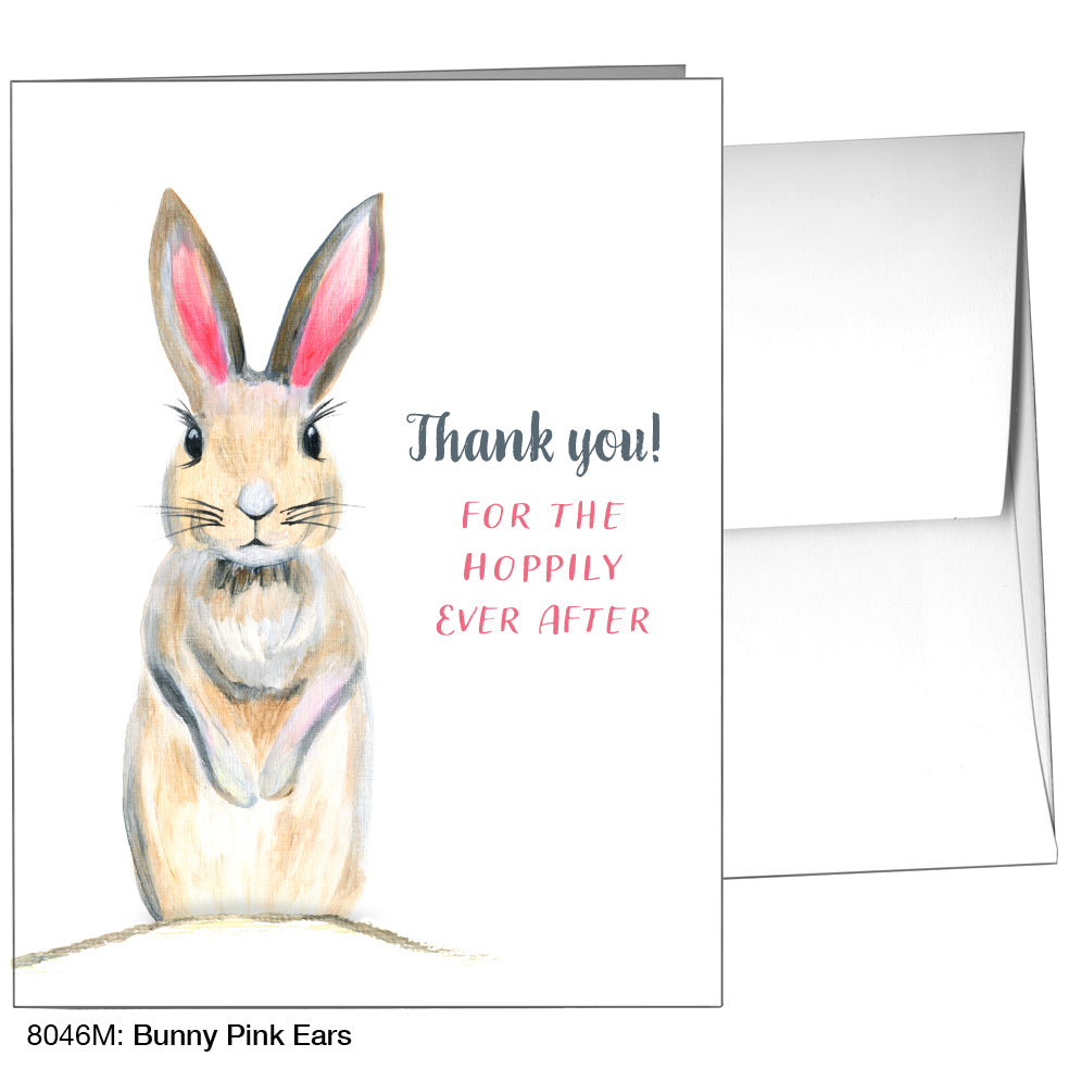 Bunny Pink Ears, Greeting Card (8046M)