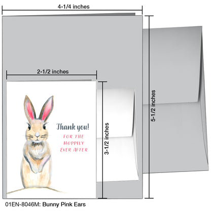 Bunny Pink Ears, Greeting Card (8046M)
