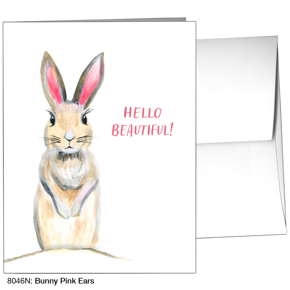 Bunny Pink Ears, Greeting Card (8046N)