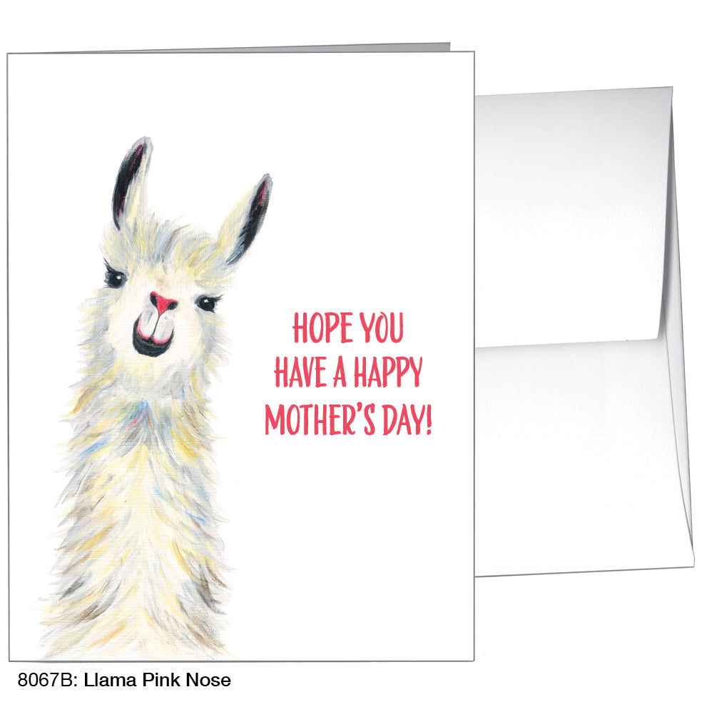 Llama Pink Nose, Greeting Card (8067B)
