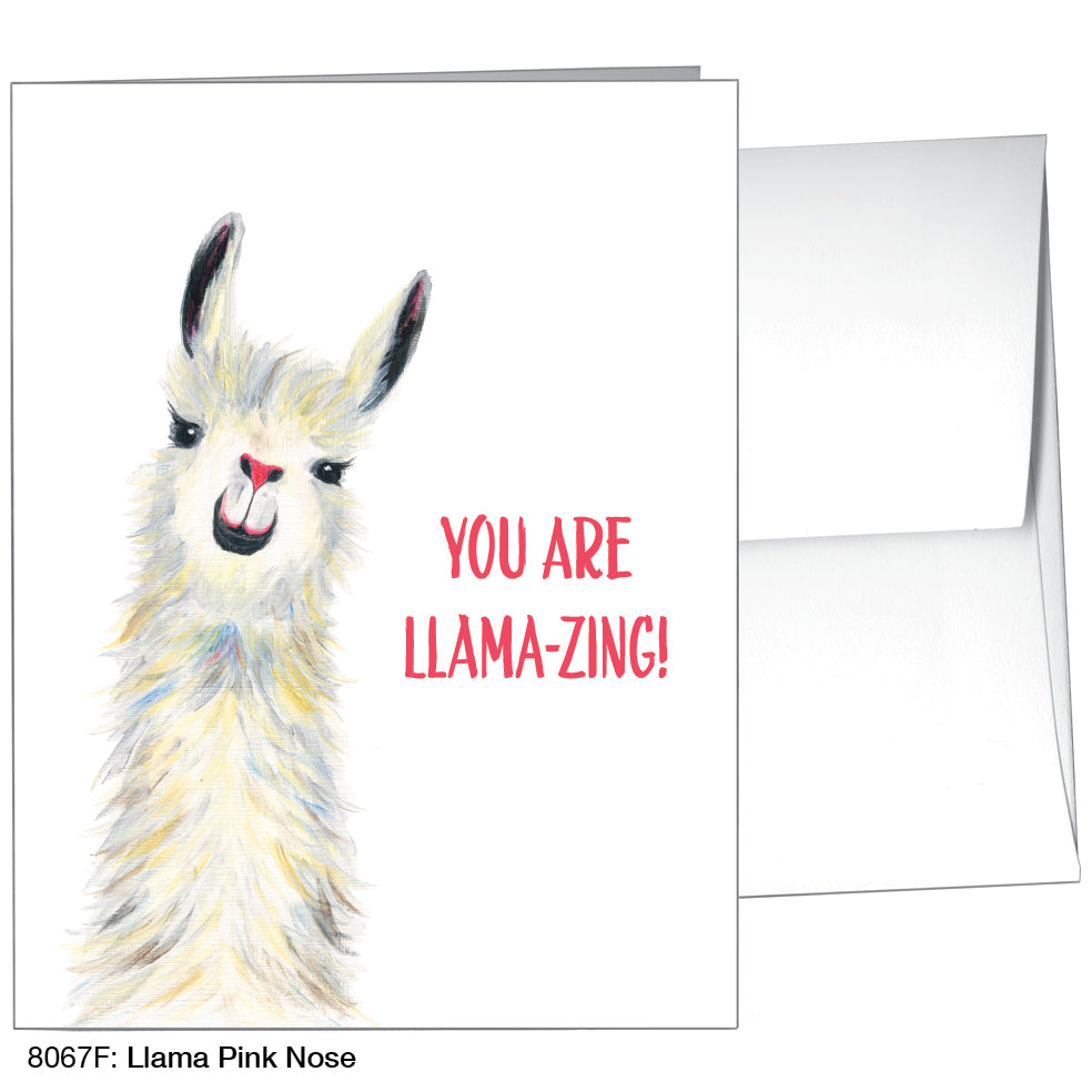 Llama Pink Nose, Greeting Card (8067F)