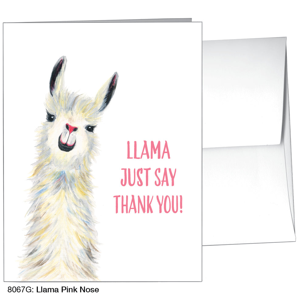Llama Pink Nose, Greeting Card (8067G)