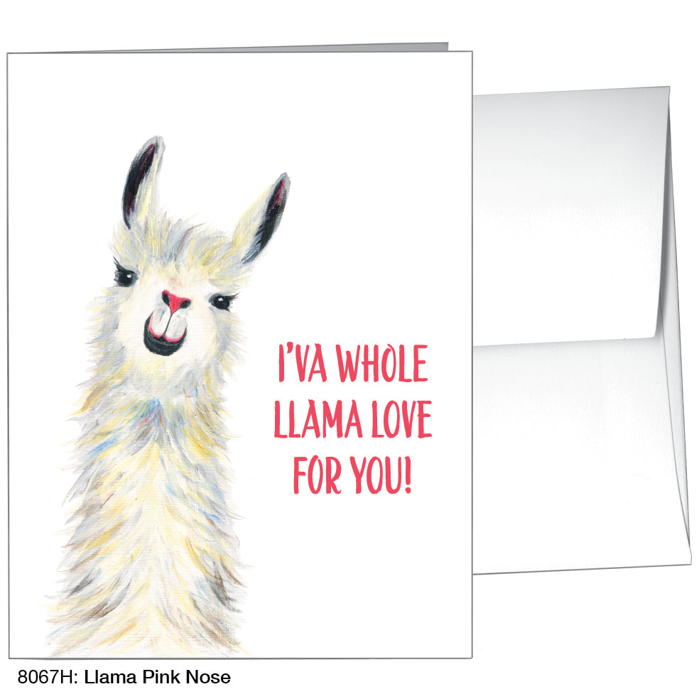 Llama Pink Nose, Greeting Card (8067H)