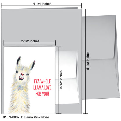 Llama Pink Nose, Greeting Card (8067H)