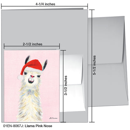 Llama Pink Nose, Greeting Card (8067J)