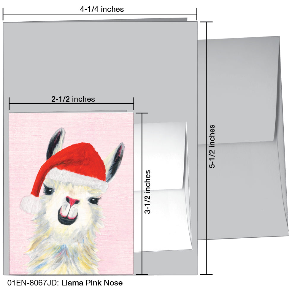 Llama Pink Nose, Greeting Card (8067JD)