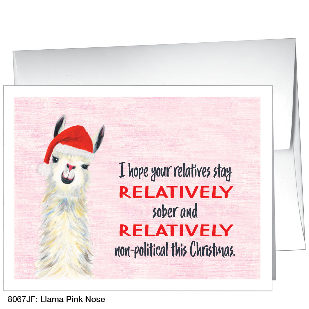 Llama Pink Nose, Greeting Card (8067JF)