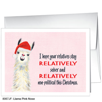 Llama Pink Nose, Greeting Card (8067JF)