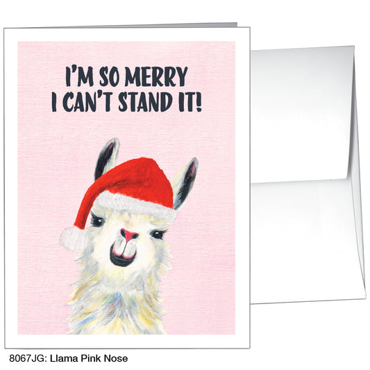 Llama Pink Nose, Greeting Card (8067JG)