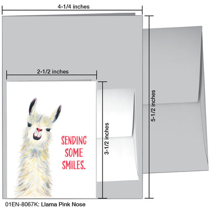 Llama Pink Nose, Greeting Card (8067K)