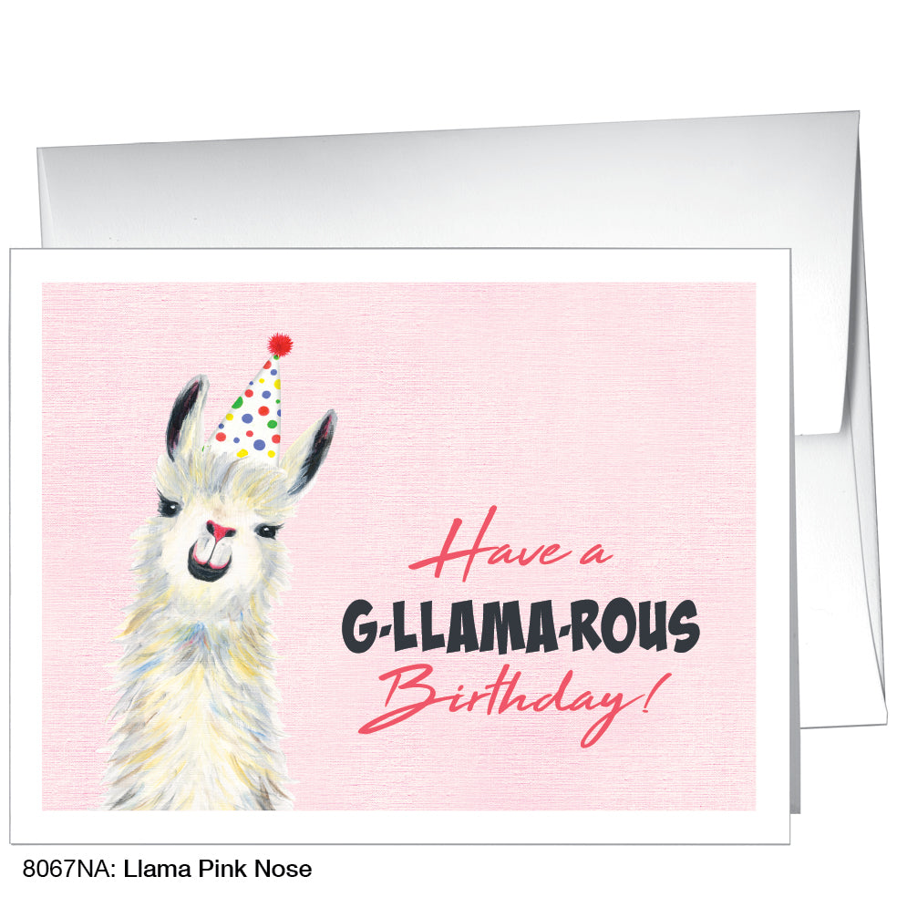 Llama Pink Nose, Greeting Card (8067NA)