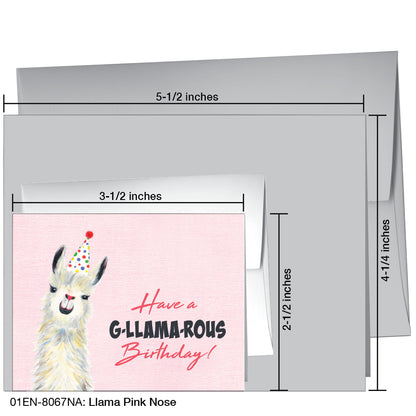 Llama Pink Nose, Greeting Card (8067NA)