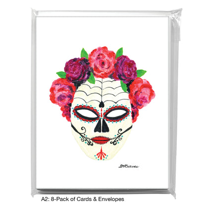 Mask With Flowers, Greeting Card (8105)