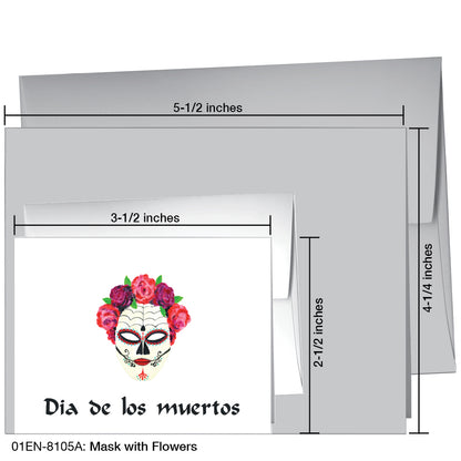 Mask With Flowers, Greeting Card (8105A)
