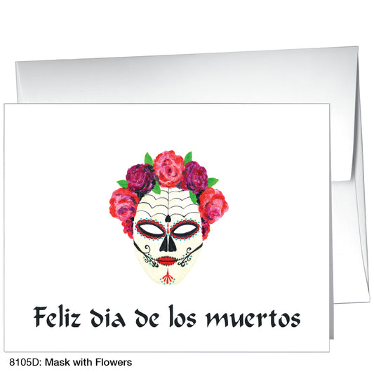 Mask With Flowers, Greeting Card (8105D)