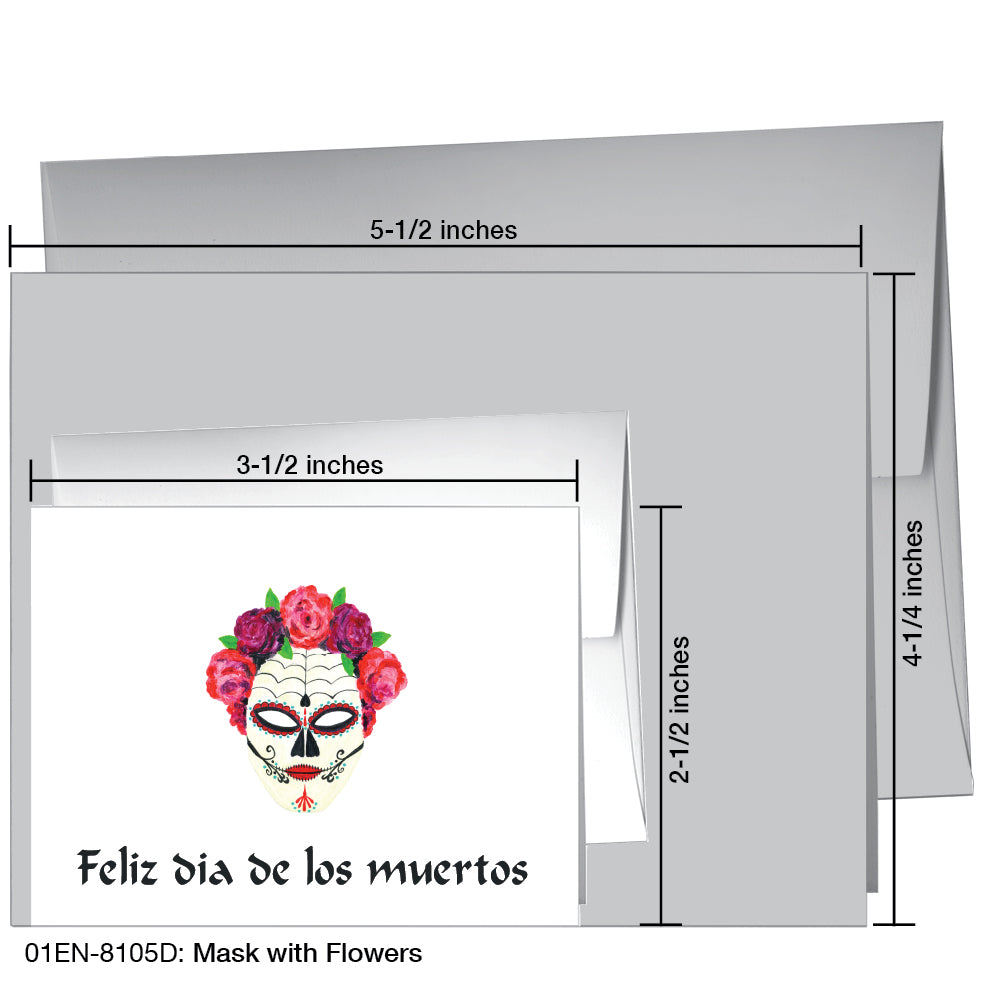 Mask With Flowers, Greeting Card (8105D)