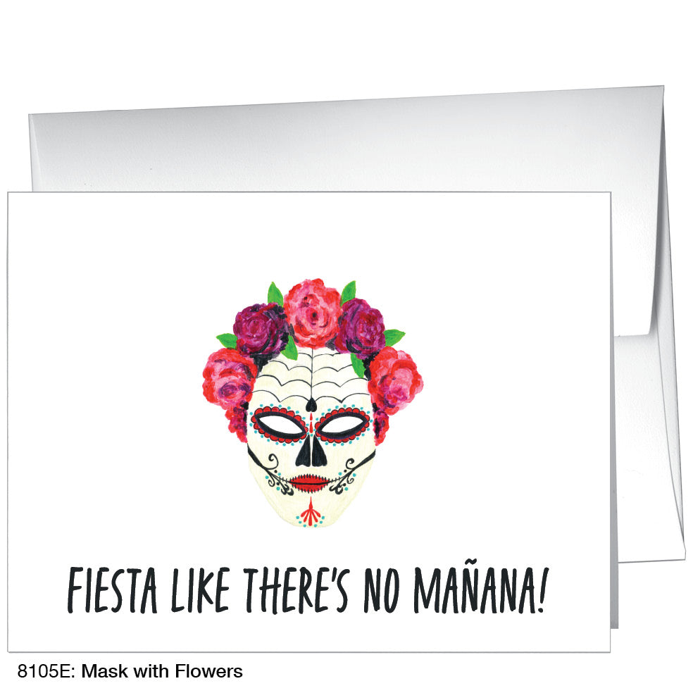 Mask With Flowers, Greeting Card (8105E)