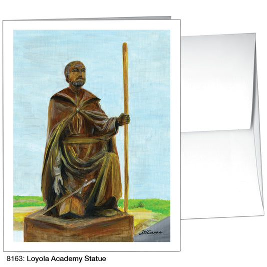 Loyola Academy Statue, Chicago, Greeting Card (8163)