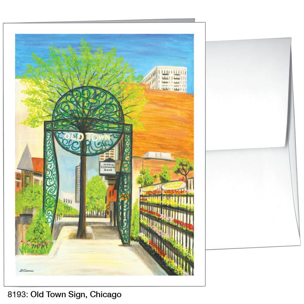 Old Town Sign, Chicago, Greeting Card (8193)