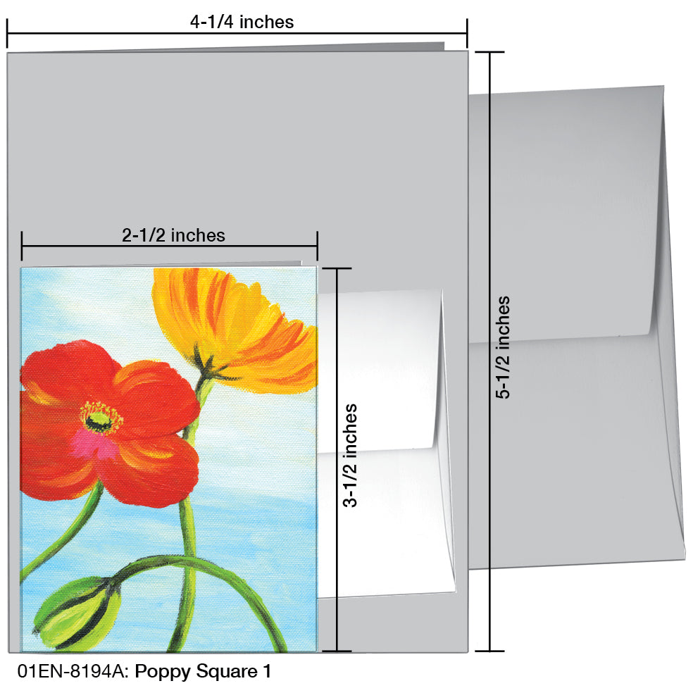 Poppy Square 1, Greeting Card (8194A)
