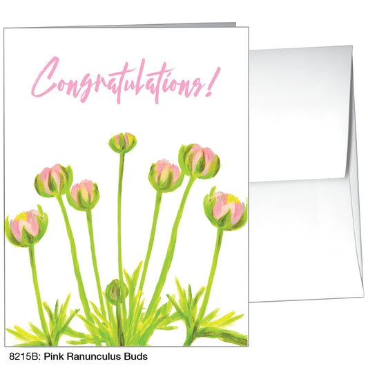 Pink Ranunculus Buds, Greeting Card (8215B)