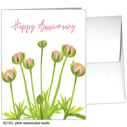 Pink Ranunculus Buds, Greeting Card (8215C)