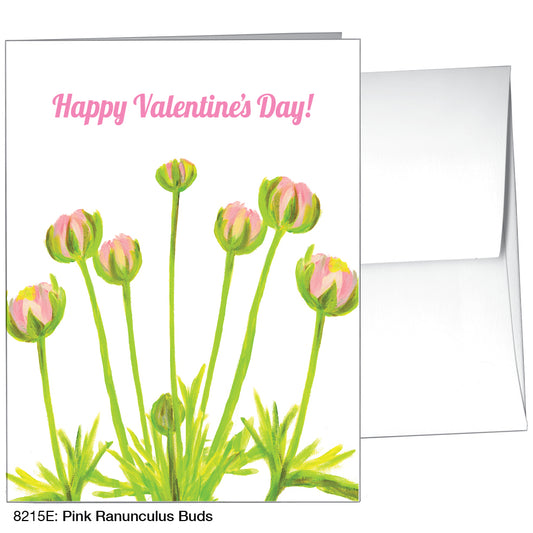 Pink Ranunculus Buds, Greeting Card (8215E)