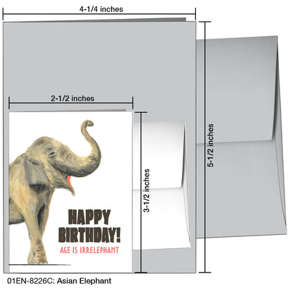 Asian Elephant, Greeting Card (8226C)