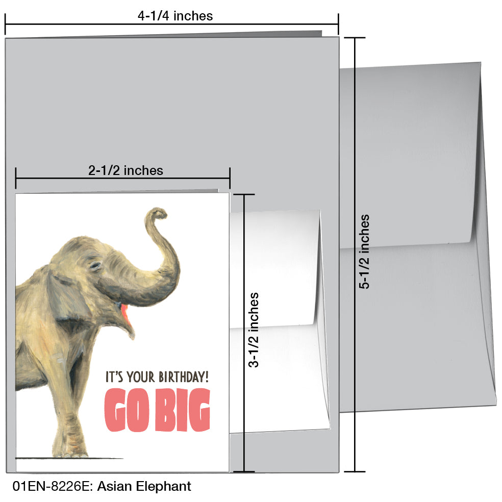 Asian Elephant, Greeting Card (8226E)