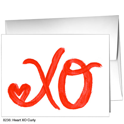 Heart XO Curly, Greeting Card (8236)