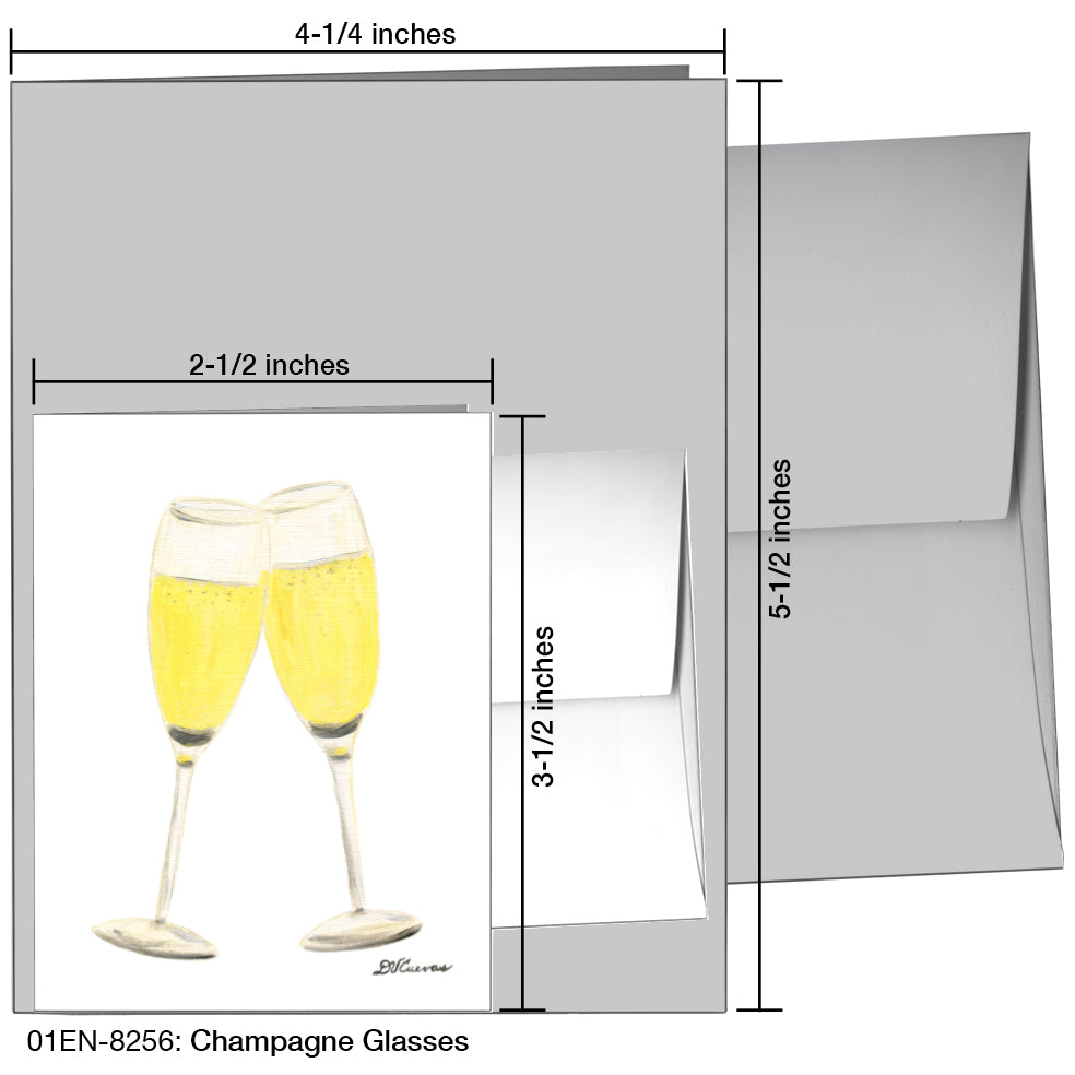 Champagne Glasses, Greeting Card (8256)