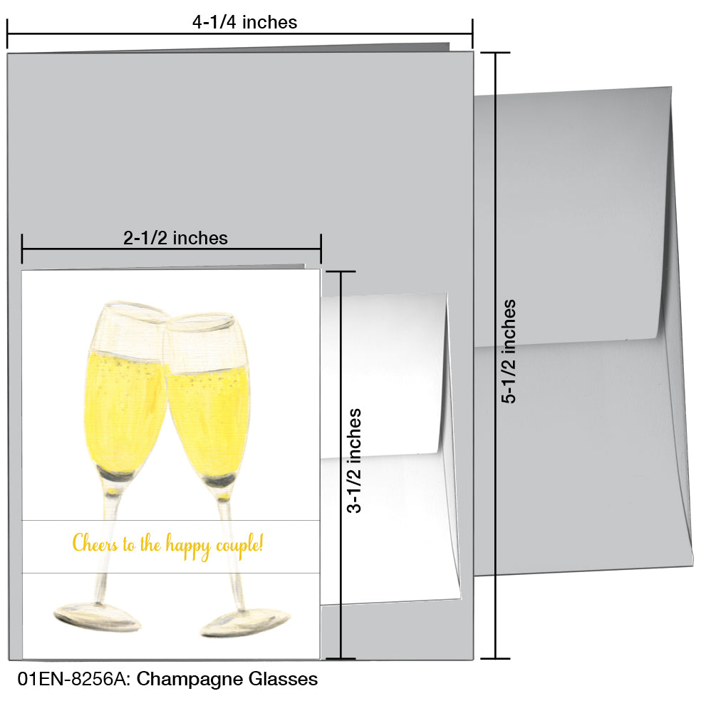 Champagne Glasses, Greeting Card (8256A)
