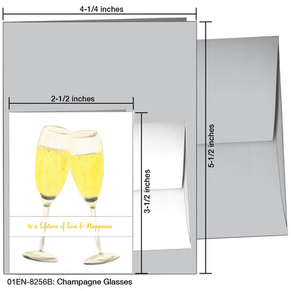 Champagne Glasses, Greeting Card (8256B)