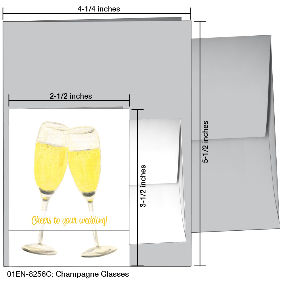 Champagne Glasses, Greeting Card (8256C)