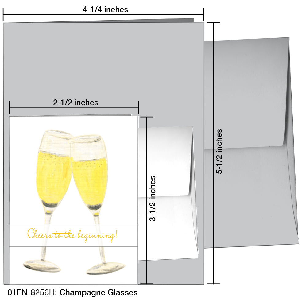 Champagne Glasses, Greeting Card (8256H)