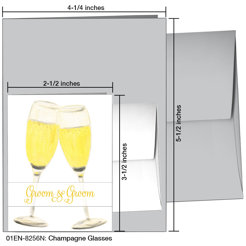 Champagne Glasses, Greeting Card (8256N)