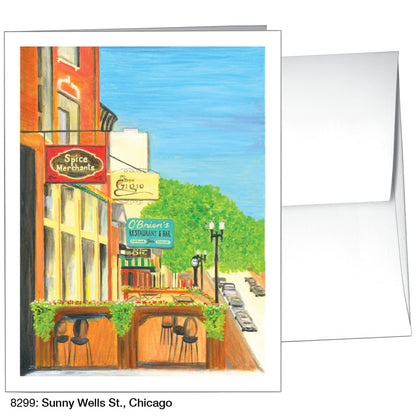 Sunny Wells St., Chicago, Greeting Card (8299)