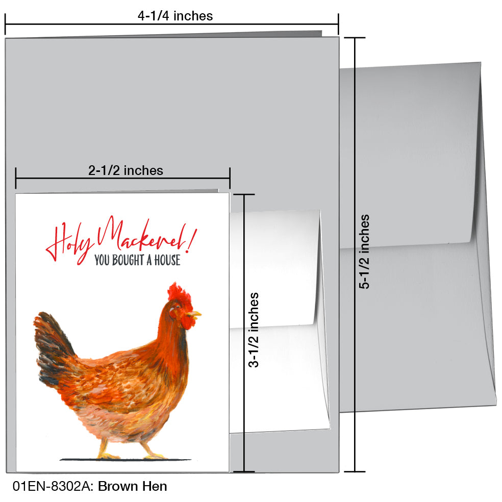 Brown Hen, Greeting Card (8302A)