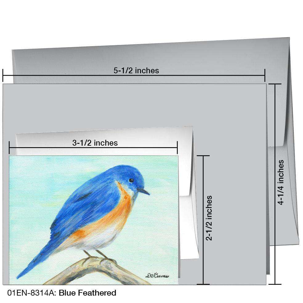 Blue Feathered, Greeting Card (8314A)