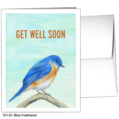Blue Feathered, Greeting Card (8314E)