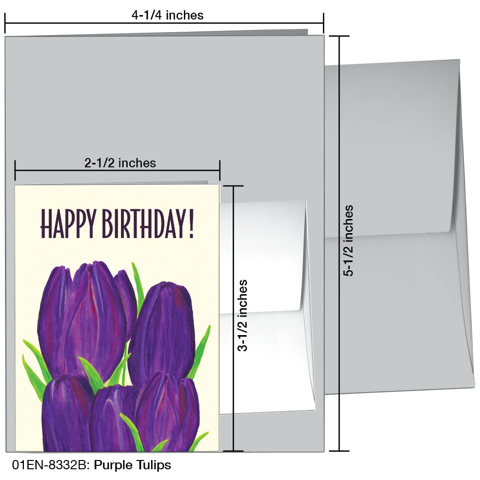Purple Tulips, Greeting Card (8332B)