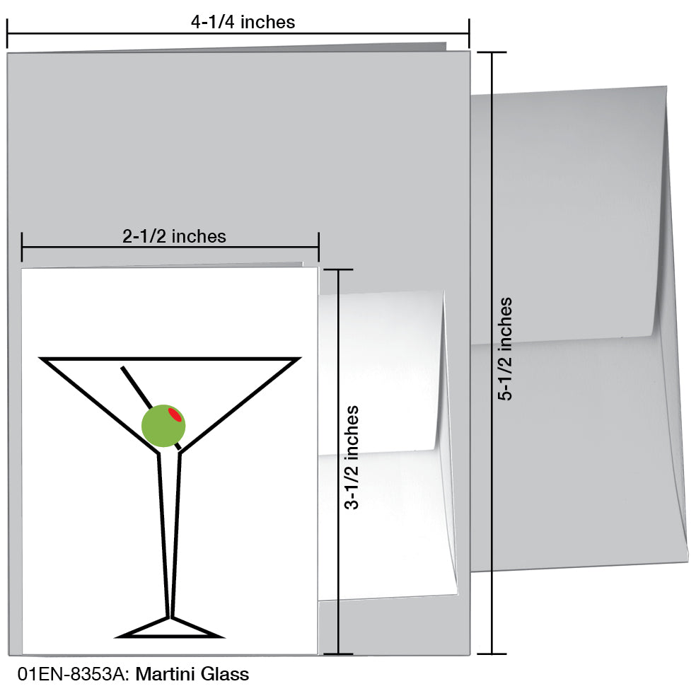 Martini Glass, Greeting Card (8353A)