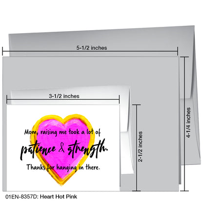 Heart Hot Pink, Greeting Card (8357D)