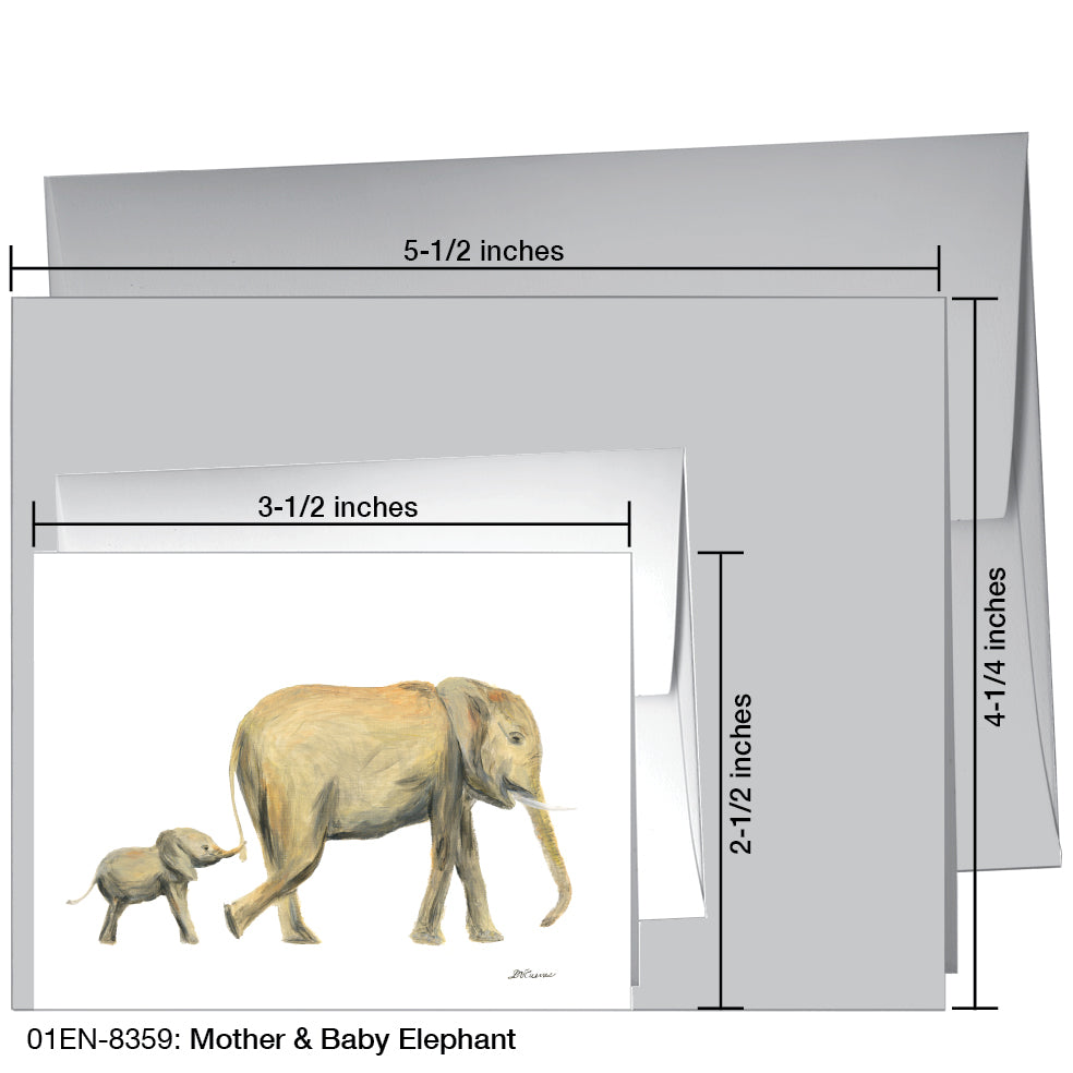 Mother & Baby Elephant, Greeting Card (8359)