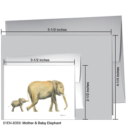 Mother & Baby Elephant, Greeting Card (8359)