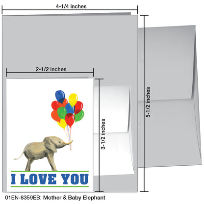 Mother & Baby Elephant, Greeting Card (8359EB)