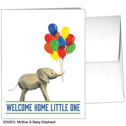Mother & Baby Elephant, Greeting Card (8359ED)