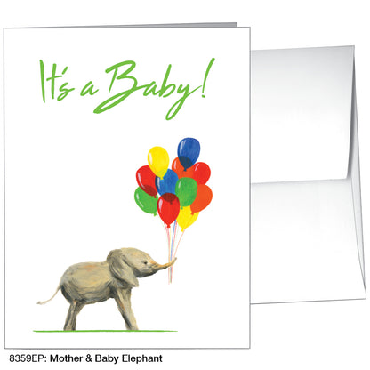 Mother & Baby Elephant, Greeting Card (8359EP)